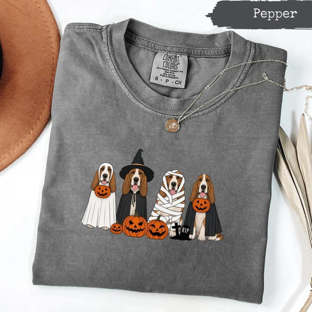 Basset Hound Halloween Shirt, Cute Dog Halloween T-Shirt